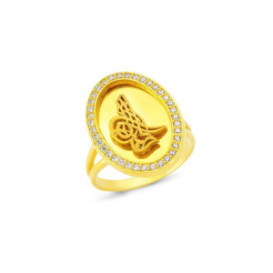 Men's Gold Ring with Dazzling Diamonds
