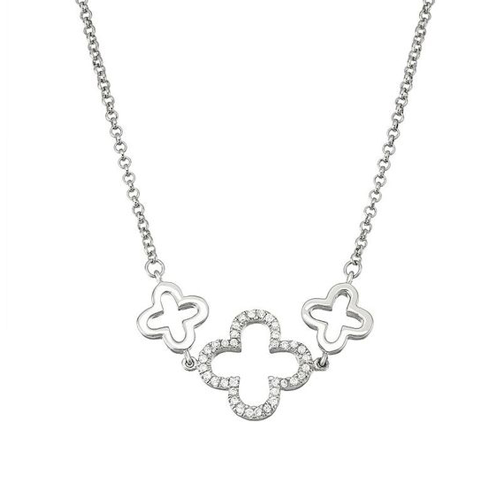 Sterling Silver Flower Pendant with Chain