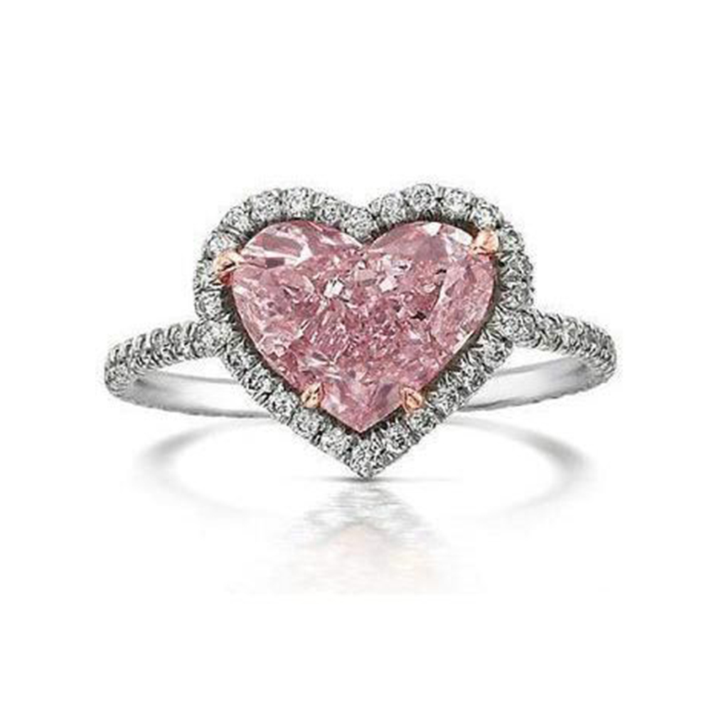Pink Heart Diamond Ring
