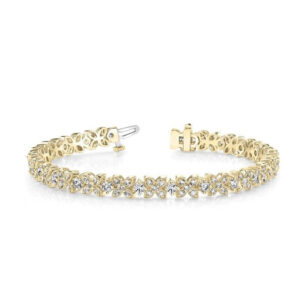 Elegant White Diamond and Gold Bracelet