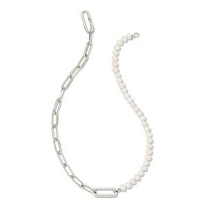 Pearl-Adorned Silver Chain