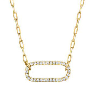 Heartfelt Gold Chain with Rectangular Pendant
