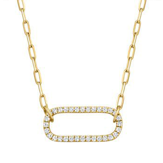Heartfelt Gold Chain with Rectangular Pendant