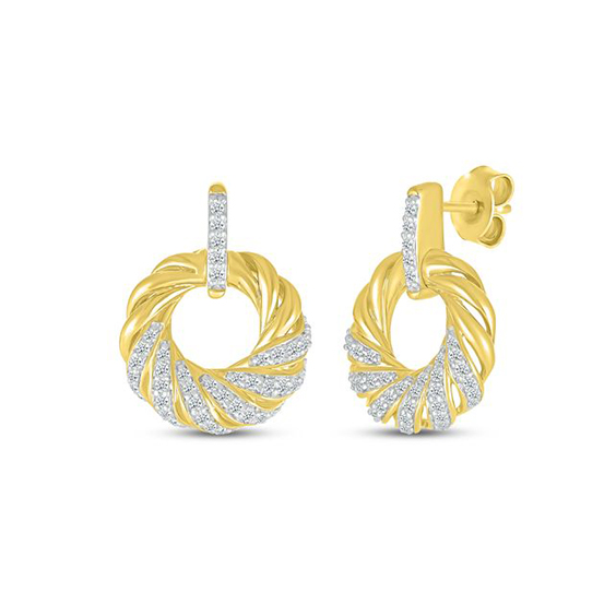 Golden Elegance Diamond Studs
