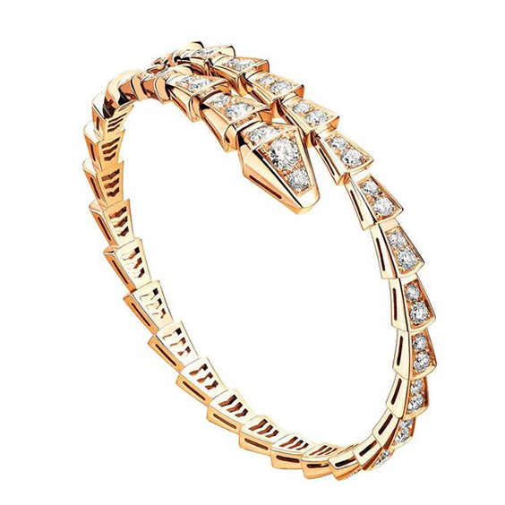 Shimmering Diamond and Gold-Plated Bangle