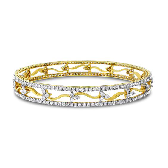 Sparkling Gold and Diamond Bangle