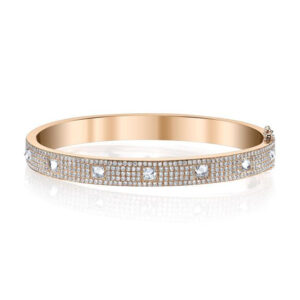 Shining Platinum and Diamond Bangle