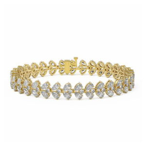 Elegant White Diamond and Gold-Plated Bangle