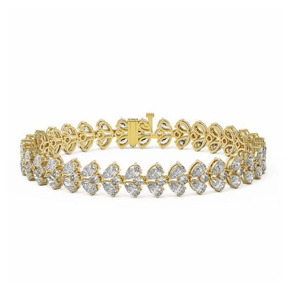 Elegant White Diamond and Gold-Plated Bangle