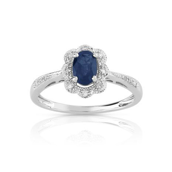 Blue Stone Diamond Ring
