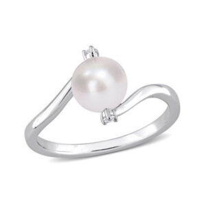 Shiny Silver Pearl Ring for Everyday Elegance