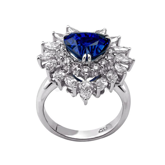 Blue Stone Diamond Ring