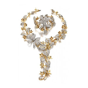 Elegance in Gold & Silver Diamond Necklace